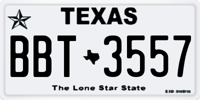 TX license plate BBT3557
