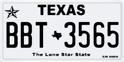 TX license plate BBT3565
