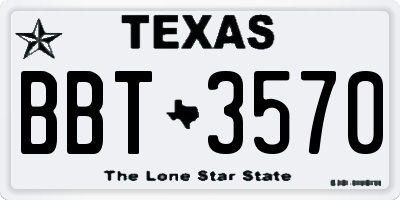 TX license plate BBT3570