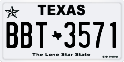 TX license plate BBT3571