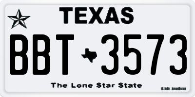 TX license plate BBT3573