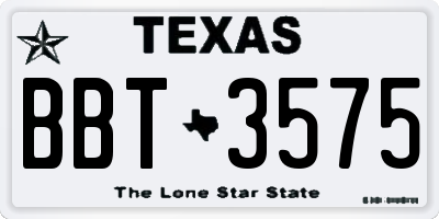 TX license plate BBT3575