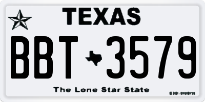 TX license plate BBT3579