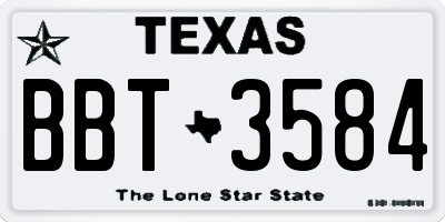 TX license plate BBT3584