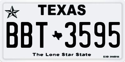 TX license plate BBT3595