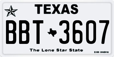 TX license plate BBT3607