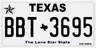 TX license plate BBT3695