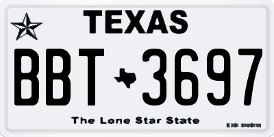 TX license plate BBT3697