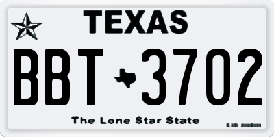 TX license plate BBT3702