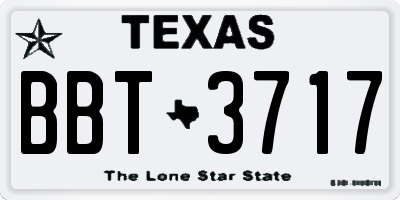 TX license plate BBT3717