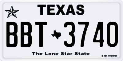 TX license plate BBT3740