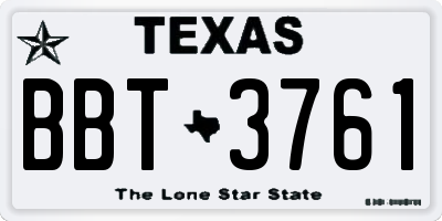 TX license plate BBT3761