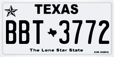 TX license plate BBT3772