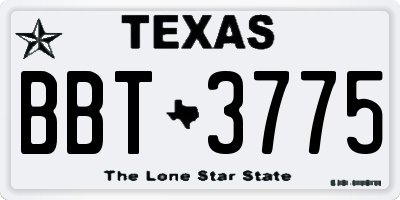 TX license plate BBT3775