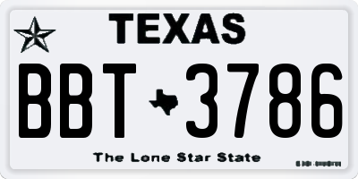 TX license plate BBT3786