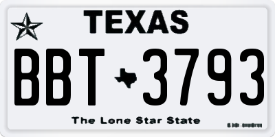 TX license plate BBT3793