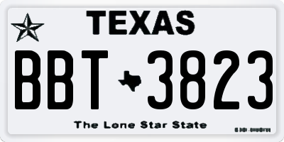 TX license plate BBT3823