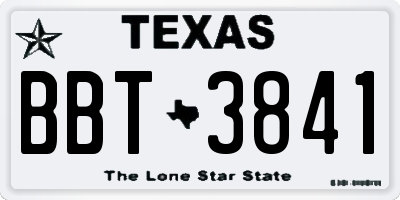 TX license plate BBT3841