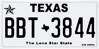 TX license plate BBT3844
