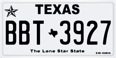 TX license plate BBT3927