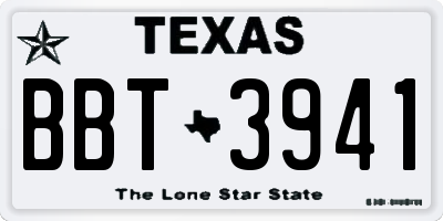 TX license plate BBT3941