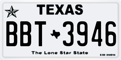 TX license plate BBT3946
