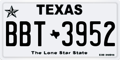 TX license plate BBT3952
