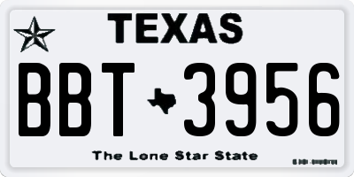 TX license plate BBT3956