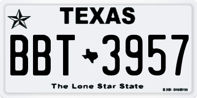 TX license plate BBT3957