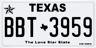 TX license plate BBT3959