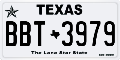TX license plate BBT3979