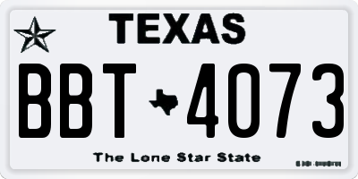 TX license plate BBT4073