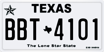 TX license plate BBT4101