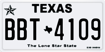 TX license plate BBT4109