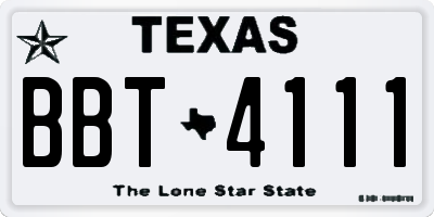 TX license plate BBT4111