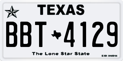 TX license plate BBT4129