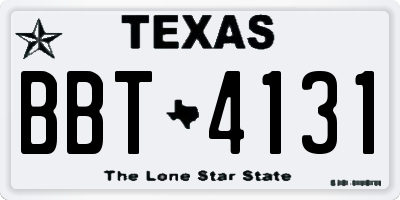 TX license plate BBT4131
