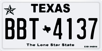TX license plate BBT4137