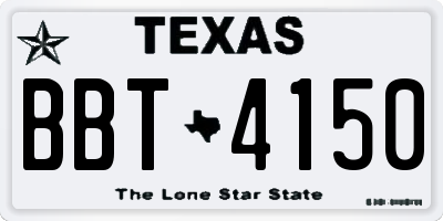 TX license plate BBT4150