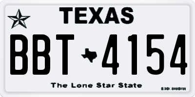 TX license plate BBT4154