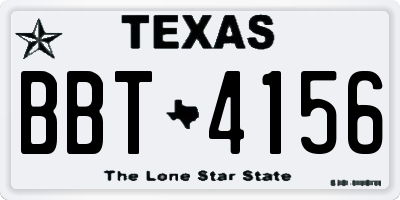 TX license plate BBT4156