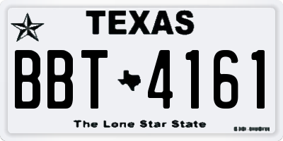 TX license plate BBT4161