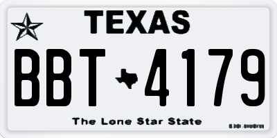 TX license plate BBT4179