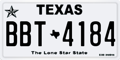 TX license plate BBT4184