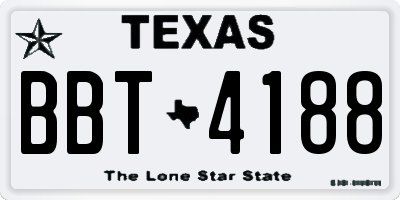 TX license plate BBT4188