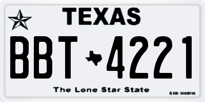TX license plate BBT4221