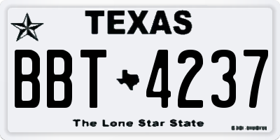 TX license plate BBT4237