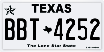 TX license plate BBT4252