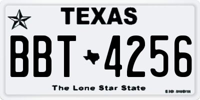 TX license plate BBT4256