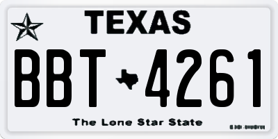 TX license plate BBT4261